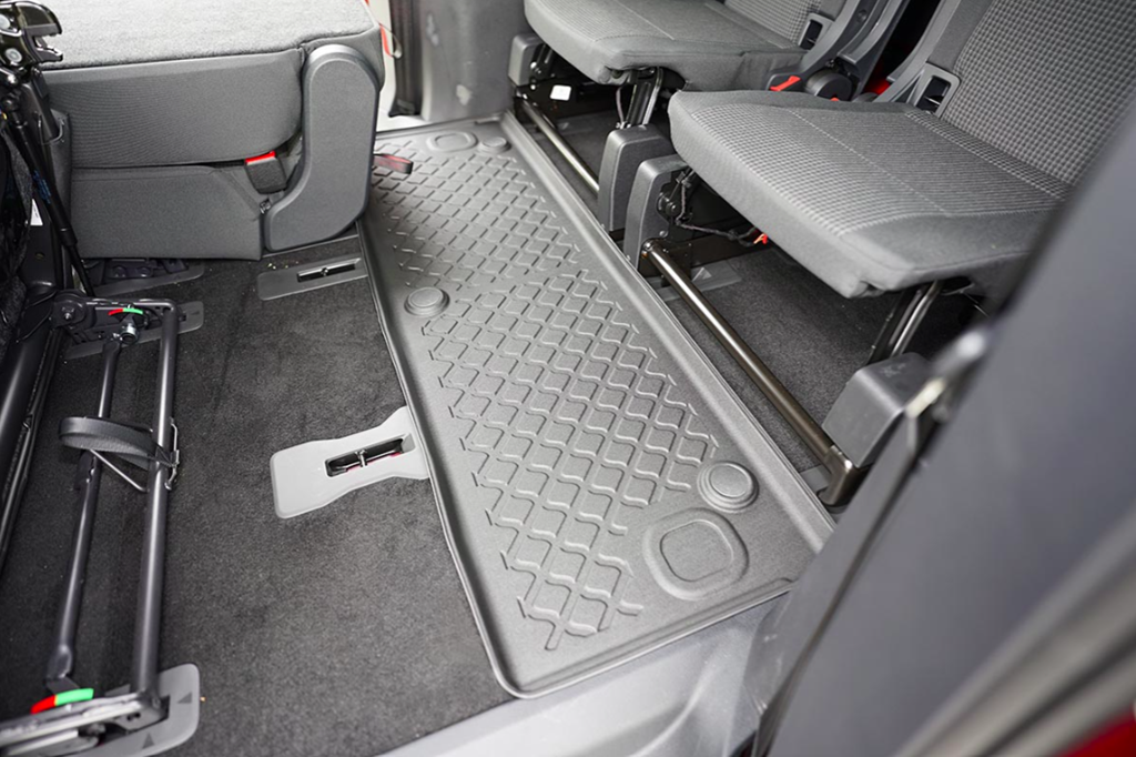 Volkswagen Caddy / Ford Tourneo Connect 3D gumiszőnyeg-lábtálca méretpontos 7 személyes 2020.09-